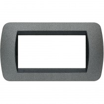 Placca 4 posti grafite in metallo Living International Bticino L4804GF
