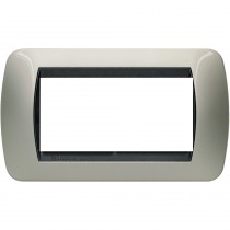 Placca 4 posti titanio chiaro in metallo Living International Bticino L4804TC