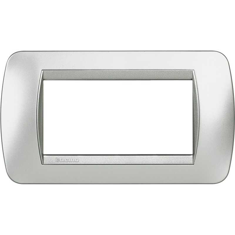 Placca 4 posti Tech in metallo Living International Bticino L4804TE