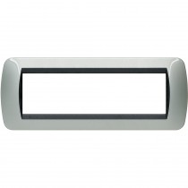 Placca 7 posti alluminio in metallo Living International Bticino L4807AL