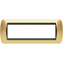 Placca 7 posti oro vero in metallo Living International Bticino L4807OR