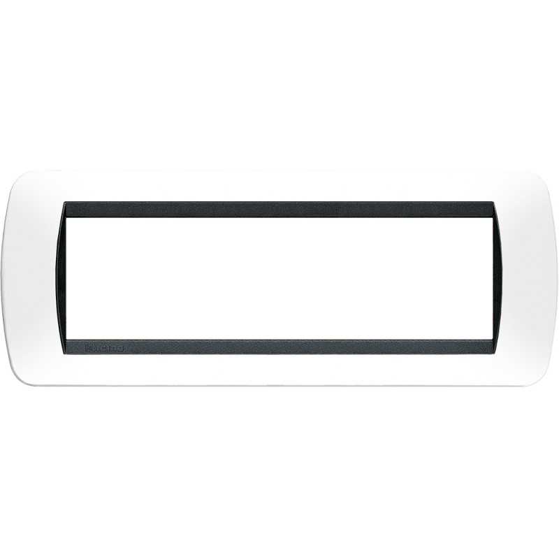 Placca 7 posti bianco tecnopolimero Living International Bticino L4807PB