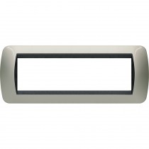 Placca 7 posti titanio chiaro in metallo Living International Bticino L4807TC