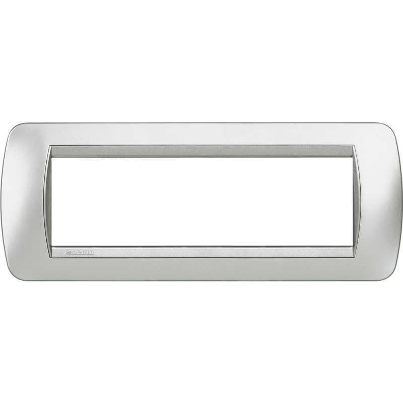 Placca 7 posti Tech in metallo Living International Bticino L4807TE