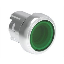 Pulsante metallico Luminoso rasato verde Platinum Lovato LPSBL103