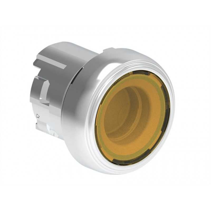 Pulsante metallico Luminoso rasato giallo Platinum Lovato LPSBL105