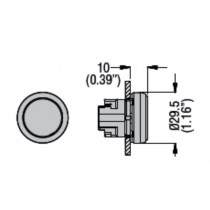 Pulsante metallico Luminoso rasato giallo Platinum Lovato LPSBL105 dimensioni