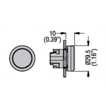 Pulsante rasato blu Foro 22 serie Platinum Lovato LPSB106 dimensioni