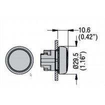 Indicatore Luminoso Blu Da pannello Foro 22 Platinum Lovato LPSL6 dimensioni
