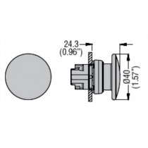Pulsante a fungo serie Platinum metallica Pulsante d.40mm. Lovato LPSB6144 dimensioni