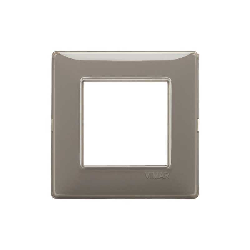 Placca Vimar Plana 2 moduli Reflex Cenere in tecnopolimero 14642.40