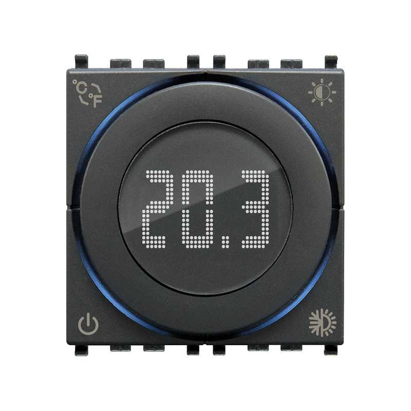 Termostato Elettronico controllo temperatura ambiente 230V Nero Vimar 02970