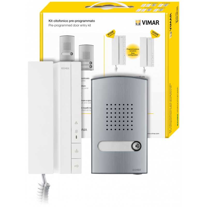 Kit Citofonico Monofamiliare Due Fili Plus con 1 Citofono Voxie ELVOX K40540.E