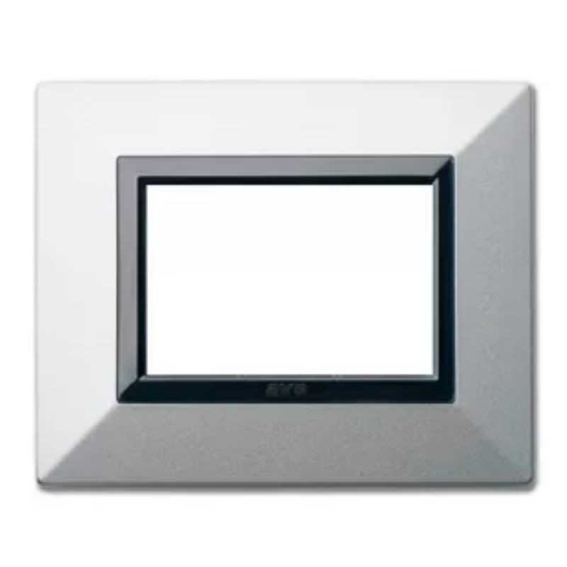 Placca Ave "Zama 44" Argento Opaco 3 moduli 44P93AO