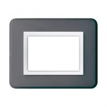 Placca AVE Personal Grigio scuro lucido 3 moduli 44P03GRL