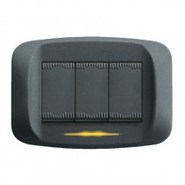 Placca Griglio scuro metallizzato 3 moduli Banquise 45 Ave 45PB93GSM