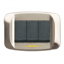 Placca Nichel spazzolato 3 moduli Banquise sistema 45 Ave 45PB93NCS