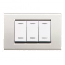 Placca Bianco Banquise micalizzato 3 moduli Zama 45 Ave 45P93BMC