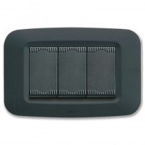 Placca AVE Grigio Noir 3 moduli Yes 45 45PY03GN