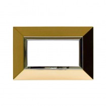 Placca Ave "Zama 44" Ottone Lucido 4 moduli 44P94OT