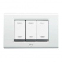 Placca AVE bianco Banquise (RAL 9016) 3 moduli Zama 45 45P93BG