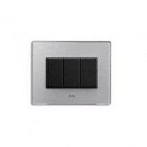 Placca AVE Grigio argentato Vera in vetro opaco 3 moduli 45PV3GO