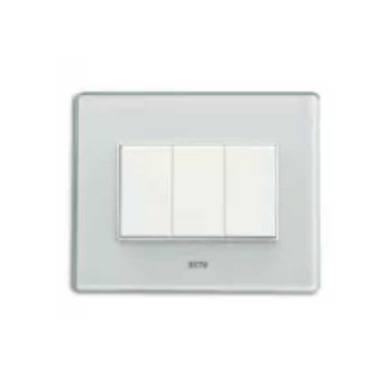 Placca AVE Verde acqua Vera in vetro 3 moduli 45PV3VL