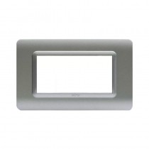 Placca AVE 44PY04AO "Tecnopolimero Sistema 44 " 4 moduli Argento opaco