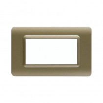 Placca AVE 44PY04CHO "Tecnopolimero Sistema 44" 4 moduli  Champagne opaco