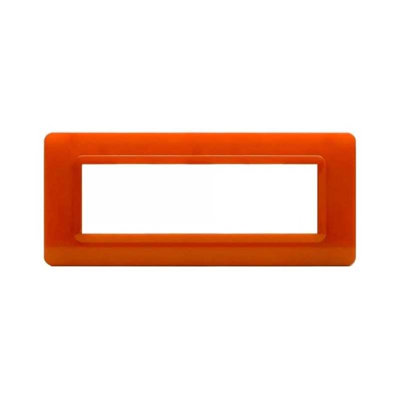 Placca AVE 44PY07AP "Tecnopolimero Sistema 44"  7 moduli Arancione opalino