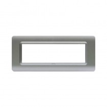 Placca AVE 44PY07AO "Tecnopolimero Sistema 44" 7 moduli  Argento opaco