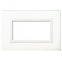 Placca Ave Sistema 44 "Vera 44" Vetro 4 moduli Bianco  44PV4BL