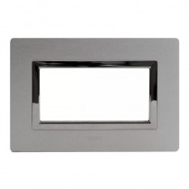 Placca Ave Sistema 44 "Vera 44" Alluminio 4 moduli naturale spazzolato 44PA4ALS