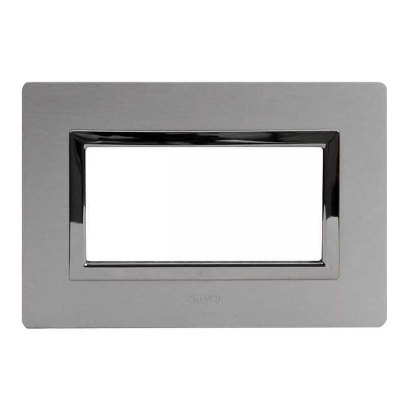 Placca Ave Sistema 44 "Vera 44" Alluminio 4 moduli naturale spazzolato 44PA4ALS