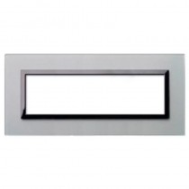 Placca Ave Sistema 44 "Vera 44" Vetro 7 moduli Grigio argentato 44PV7GO