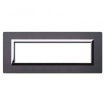 Placca Ave Sistema 44 "Vera 44" Alluminio 7 moduli antracite spazzolato 44PA7ANS