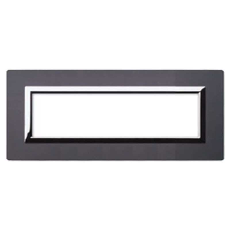 Placca Ave Sistema 44 "Vera 44" Alluminio 7 moduli antracite spazzolato 44PA7ANS