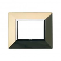 Placca Ave Sistema 44  "Zama 44" 3 moduli Ottone lucido 44P93OT