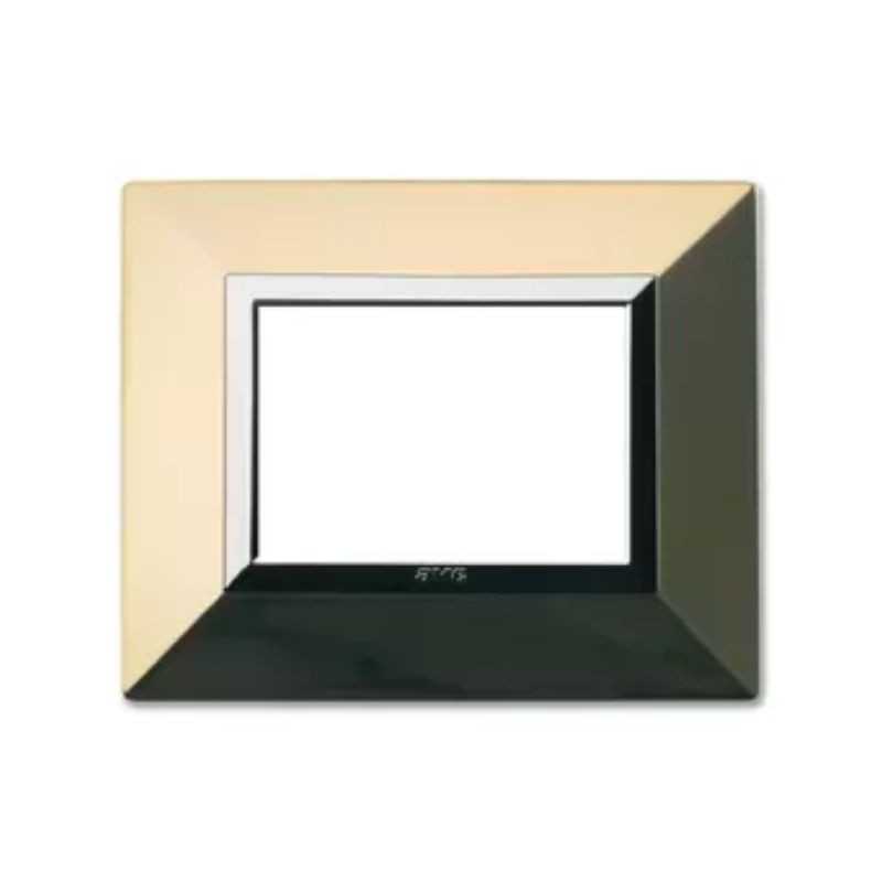Placca Ave Sistema 44  "Zama 44" 3 moduli Ottone lucido 44P93OT