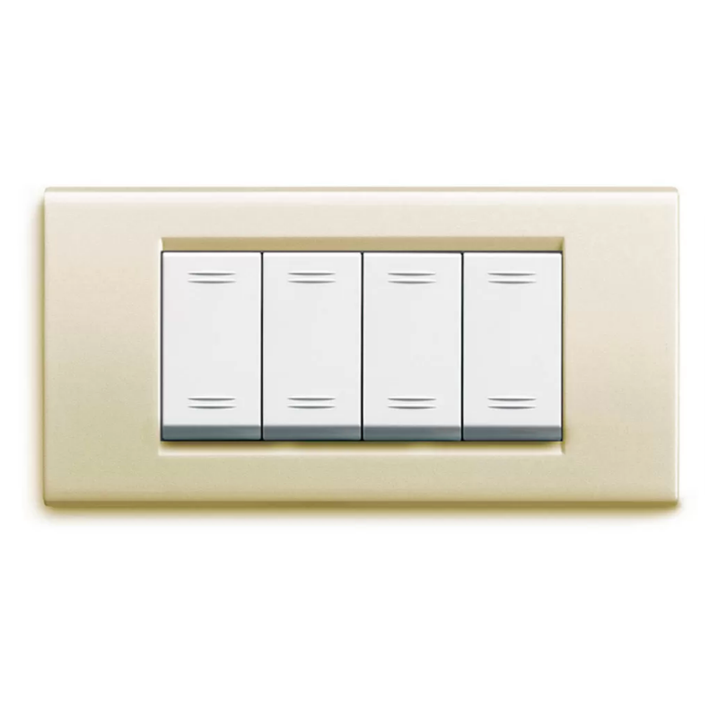 Placca AVE Bianco Blanc (RAL 1013) 4 moduli Zama 45 45P94BP