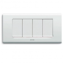 Placca AVE Bianco Banquise ral 9016 4 moduli Zama 45 45P94BG