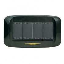 Placca AVE Griglio scuro metallizzato 4 moduli Banquise 45 45PB94GSM