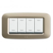 Placca AVE Champagne opaco 4 moduli Yes 45 45PY04CHO