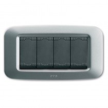 Placca AVE Argento opaco 4 moduli Yes 45 45PY04AO