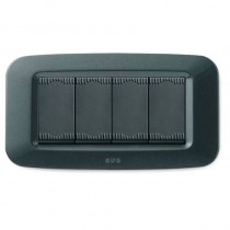 Placca AVE Grigio scuro metallizzato 4 moduli Yes 45 45PY04GSM