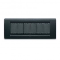 Placca AVE Grigio scuro metallizzato 6 moduli Zama 45 45P96GSM