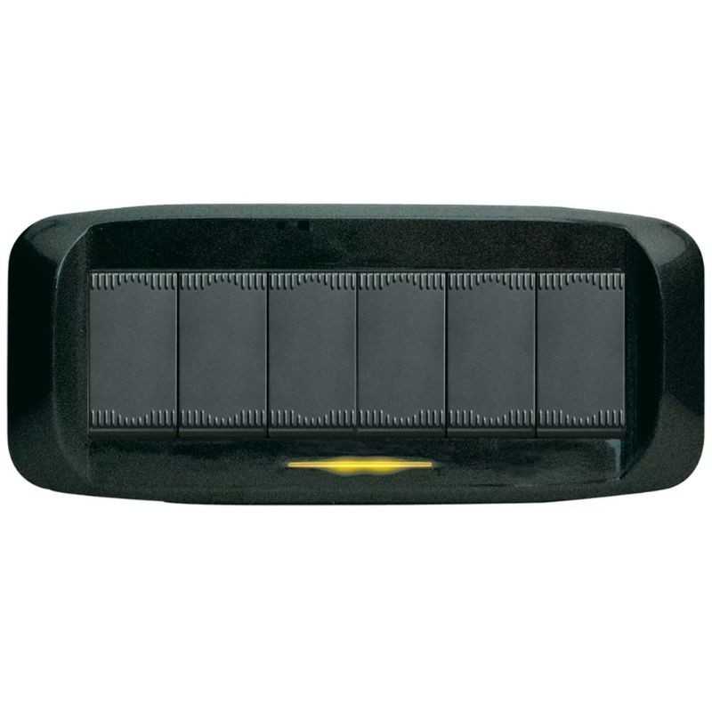 Placca AVE Griglio scuro metallizzato 6 moduli Banquise 45 45PB96GSM