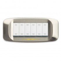 Placca AVE Nichel spazzolato 6 moduli Banquise 45 45PB96NCS