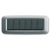 Placca AVE Argento opaco 6 moduli Yes 45 45PY06AO