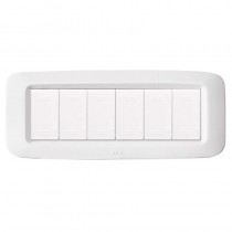 Placca AVE Bianco Banquise (RAL 9016) 6 moduli Yes 45 45PY06BB